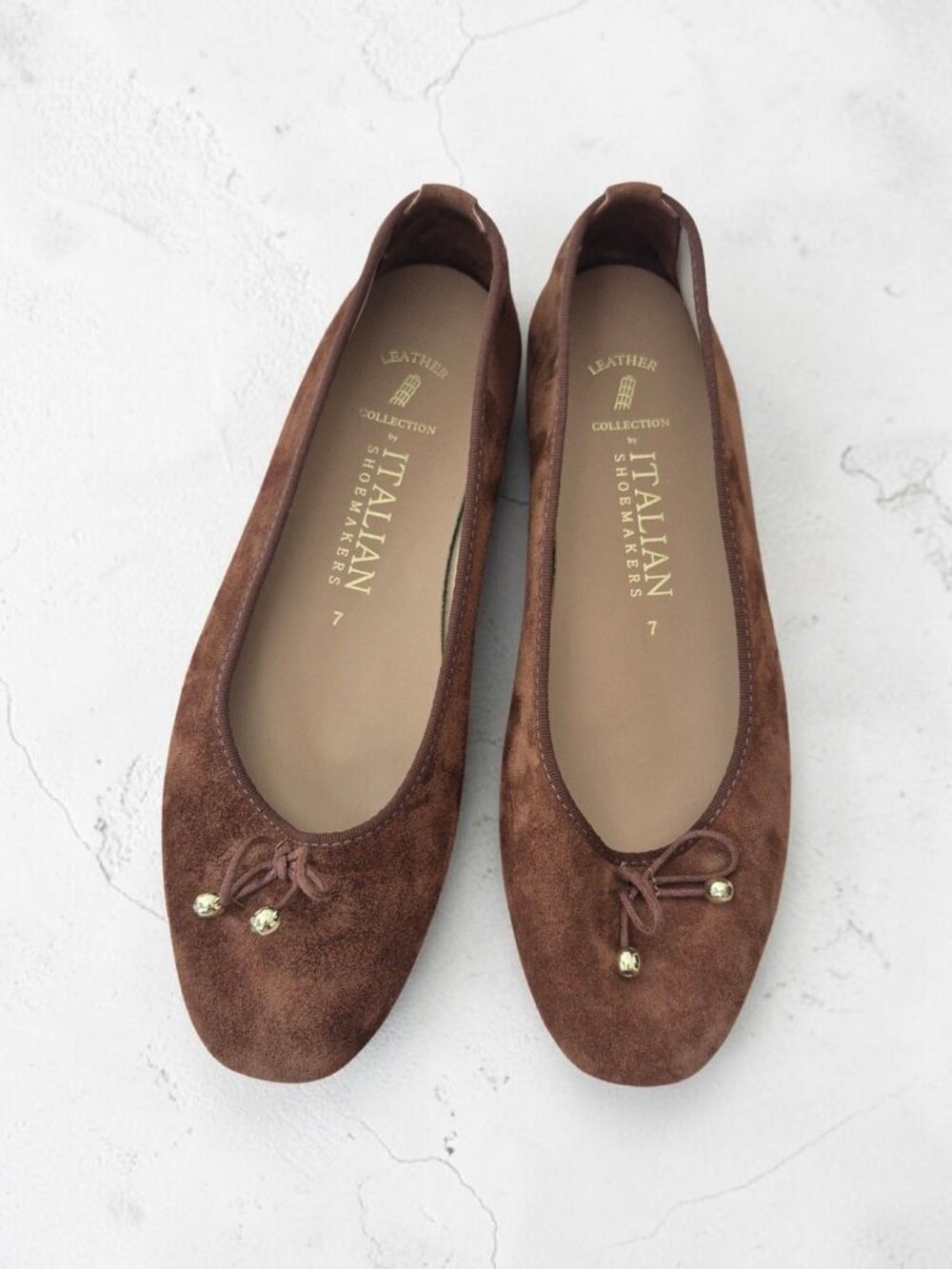 Italian Shoemakers Brown Suede Leather Ballet Flats Size 7